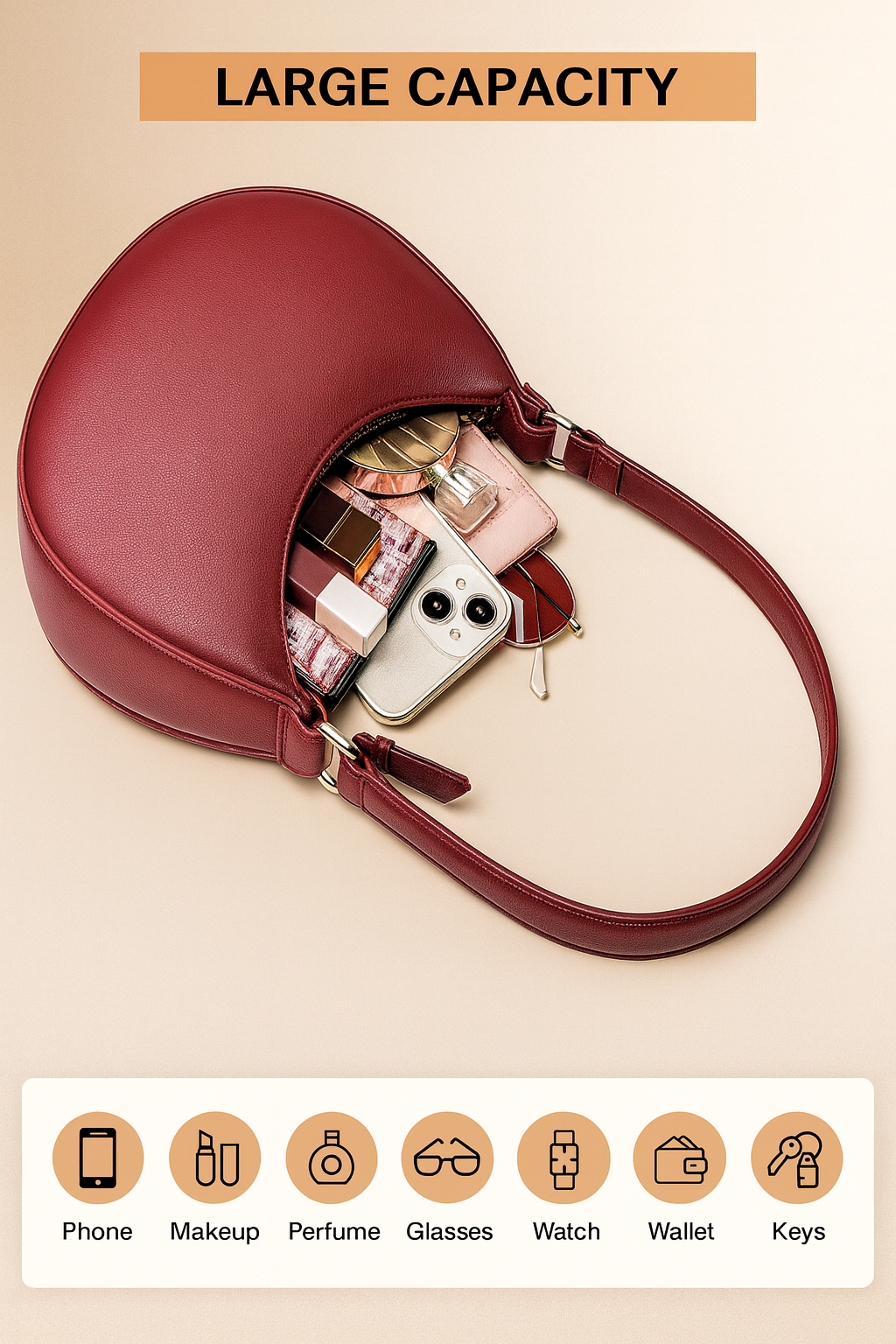 Lunara Crescent Shoulder Bag